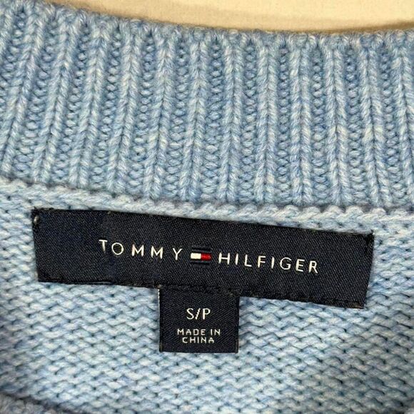 Tommy Hilfiger Women's Small Light Blue Acrylic Logo Sweater - Picture 3 of 7